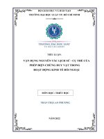 Tiểu luận triết học vận dụng biện chứng duy vật trong kinh tế