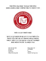 Tiểu luận triết học quy luật khách quan và nhân tố chủ quan trong hoạt Động