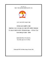 Luận văn thạc sĩ Quản lý công: Tinh giản biên chế trong các cơ quan chuyên môn thuộc Ủy ban nhân dân tỉnh Bà Rịa – Vũng Tàu giai đoạn 2024 – 2030