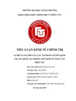 Vị trí và vai trò của các tập Đoàn xuyên quốcgia, Đa quốc gia trong nền kinh tế toàn cầu hiện nay