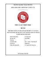 Tiểu luận triết phép biện chứng về mối liên hệ phổ biến và vận dụng phân tích mối liên hệ giữa tăng trưởng kinh tế với bảo vệ môi trường sinh thái