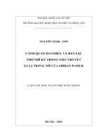 Cảnh quan istanbul và bản sắc thổ nhĩ kỳ trong tiểu thuyết xa lạ trong tôi của orhan pamuk