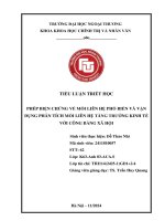 Tiểu luận triết phép biện chứng và kinh tế