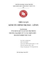 Tiểu luận Ứng dụng quy luật giá trị trong thương mại Điệntử và tác Động Đến doanh nghiệp việt nam