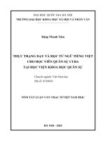Thực trạng dạy và học từ ngữ tiếng việt cho học viên quân sự cuba tại học viện khoa học quân sự (tt)