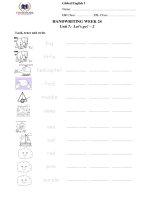 Phiếu bài tập cuối tuần tiếng anh - esl stage 1 vinschool