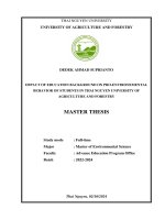 Impact of education background on pro environmental behavior of students in thai nguyen university of agriculture and forestry