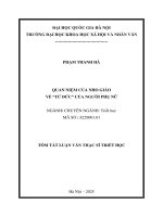 Quan niệm của nho giáo về “tứ Đức” của người phụ nữ (tt)