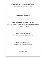 Siêu văn bản (hypertext) trong tiểu thuyết lâu Đài của những số phận giao thoa của italo calvino