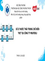 Xử lý môi trường trong công nghiệp thực phẩm