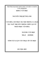Văn hoá Ẩm thực hà nội trong ca dao, tục ngữ truyền thống tiếp cận từ nhân học văn hoá (tt)
