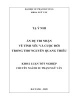 Ẩn dụ tri nhận về tình yêu và cuộc Đời trong thơ nguyễn quang thiều