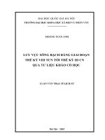 Lưu vực sông bạch Đằng giai Đoạn thế kỷ viii tcn tới thế kỷ iii cn qua tư liệu khảo cổ học