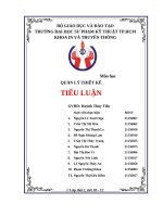 Môn học quản lý thiết kế tiểu luận