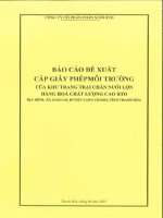 Báo cáo Đề xuất cấp giấy phép môi trường Đối với 01 dự Án trang trại chăn nuôi lợn hàng hóa chất lượng cao rtd tại xã giao an, huyện lang chánh