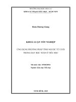 Ứng dụng phương pháp tính ngược từ cuối trong dạy học toán Ở tiểu học