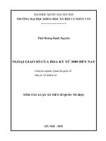 tóm tắt NGOẠI GIAO SỐ CỦA HOA KỲ TỪ 2009 ĐẾN NAY
