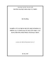 NGHIÊN CỨU SỰ DỊCH CHUYỂN MỘT SỐ ĐỒNG VỊ PHÓNG XẠ VÀ KIM LOẠI TỪ ĐẤT LÊN THỰC VẬT BẰNG PHƯƠNG PHÁP PHÂN TÍCH HẠT NHÂN