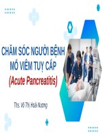 Chăm sóc người bệnh Viêm tuỵ cấp (Acute pancreatitis)