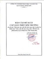 Báo cáo Đề xuất cấp giấy phép môi trường Đối với 01 dự Án nhà máy sản xuất Đồ chơi, may mặc và giày da minh sơn