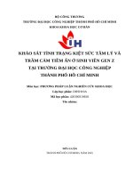 Khảo sát tình trạng kiệt sức tâm lý và trầm cảm tiềm Ẩn Ở sinh viên gen z tại trường Đại học công nghiệp thành phố hồ chí minh