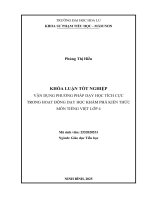 Vận dụng phương pháp dạy học tích cực trong hoạt Động dạy học khám phá kiến thức môn tiếng việt lớp 4