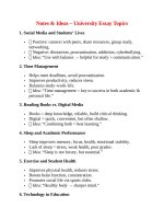 Notes & ideas – university essay topics