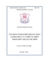 ỨNG DỤNG TẾ BÀO MIỄN DỊCH TỰ THÂN GAMMA DELTA T VÀ DIỆT TỰ NHIÊN TRONG ĐIỀU TRỊ UNG THƯ PHỔI
