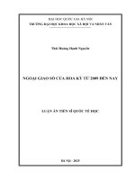 NGOẠI GIAO SỐ CỦA HOA KỲ TỪ 2009 ĐẾN NAY
