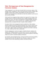 The importance of time management for university students