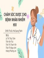Slide báo cáo: Chăm sóc dược cho bệnh nhân HIV/AIDS