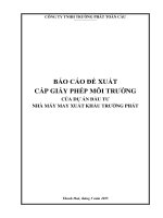 Báo cáo Đề xuất cấp giấy phép môi trường Đối với 01 dự Án nhà máy may xuất khẩu trường phát tại xã minh nghĩa, huyện nông cống, tỉnh thanh hoá