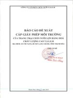 Báo cáo Đề xuất cấp giấy phép môi trường Đối với 01 dự Án trang trại chăn nuôi lợn hàng hóa chất lượng cao t i g e r tại xã trí nang, huyện lang chánh