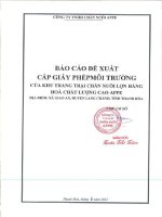Báo cáo Đề xuất cấp giấy phép môi trường Đối với 01 dự Án trang trại chăn nuôi lợn hàng hóa chất lượng cao appe tại xã giao an, huyện lang chánh, tỉnh thanh hoá