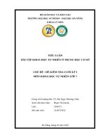 Tiểu luận bài tập khoa học tự nhiên Ở trung học cơ sở chủ Đề  Đề kiểm tra cuối kỳ i môn khoa học tự nhiên lớp 7