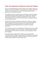 The importance of sleep for university students