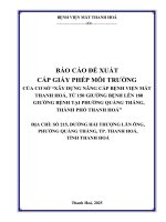 Báo cáo Đề xuất cấp giấy phép môi trường Đối với 01 dự Án bệnh viện mắt thanh hóa