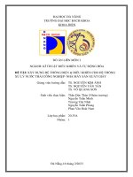 Đề tài xây dựng hệ thống Điện & Điều khiển cho hệ thống xử lý nước thải công nghiệp  nhà máy sản xuất giấy