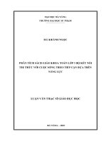 Phân tích sách giáo khoa toán lớp 3 bộ kết nối tri thức với cuộc sống theo tiếp cận dựa trên năng lực
