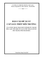 Báo cáo Đề xuất cấp giấy phép môi trường Đối với 01 dự Án trang trại chăn nuôi bò sữa thanh hóa 2, quy mô 2000 con tại xã phú nhuận, huyện như thanh, tỉnh thanh hoá