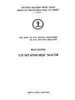 BÀI GIẢNG CƠ SỞ SINH HỌC NGƯỜI