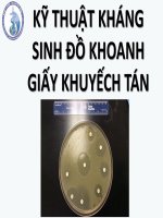 Kỹ thuật kháng sinh đồ khoanh giấy khuyếch tán - Vi sinh