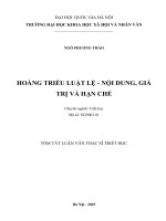 Hoàng triều luật lệ   nội dung, giá trị và hạn chế (tt)