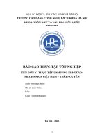 Trường cao Đẳng công nghệ bách khoa - BCTT tại sam sung Thái Nguyên