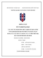 Các yếu tố Ảnh hưởng Đến Ý Định sử dụng tính năng qr hộ kinh doanh trên Ứng sụng ngân hàng của các chủ cửa hàng vừa và nhỏ trên Địa bàn tp hcm (khóa luận tốt nghiệp Đại học)
