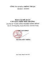 Báo cáo Đề xuất cấp giấy phép môi trường của dự Án cụm công nghiệp sông bình tại xã sông bình, huyện bắc bình, tỉnh bình thuận