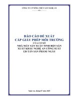 Báo cáo Đề xuất cấp gpmt của nhà máy sản xuất tinh bột sắn xuất khẩu nghệ an
