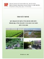 THUYẾT MINH ĐỒ ÁN QUY HOẠCH XÂY DỰNG TRONG THỰC TẾ