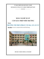 Báo cáo Đề xuất cấp giấy phép môi trường dự Án trường th thcs phan văn ba