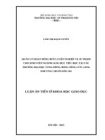 Quản lý hoạt động rèn luyện nghiệp vụ sư phạm cho sinh viên ngành Giáo dục tiểu học tại các trường đại học vùng Đồng bằng sông Cửu Long đáp ứng chuẩn đầu ra